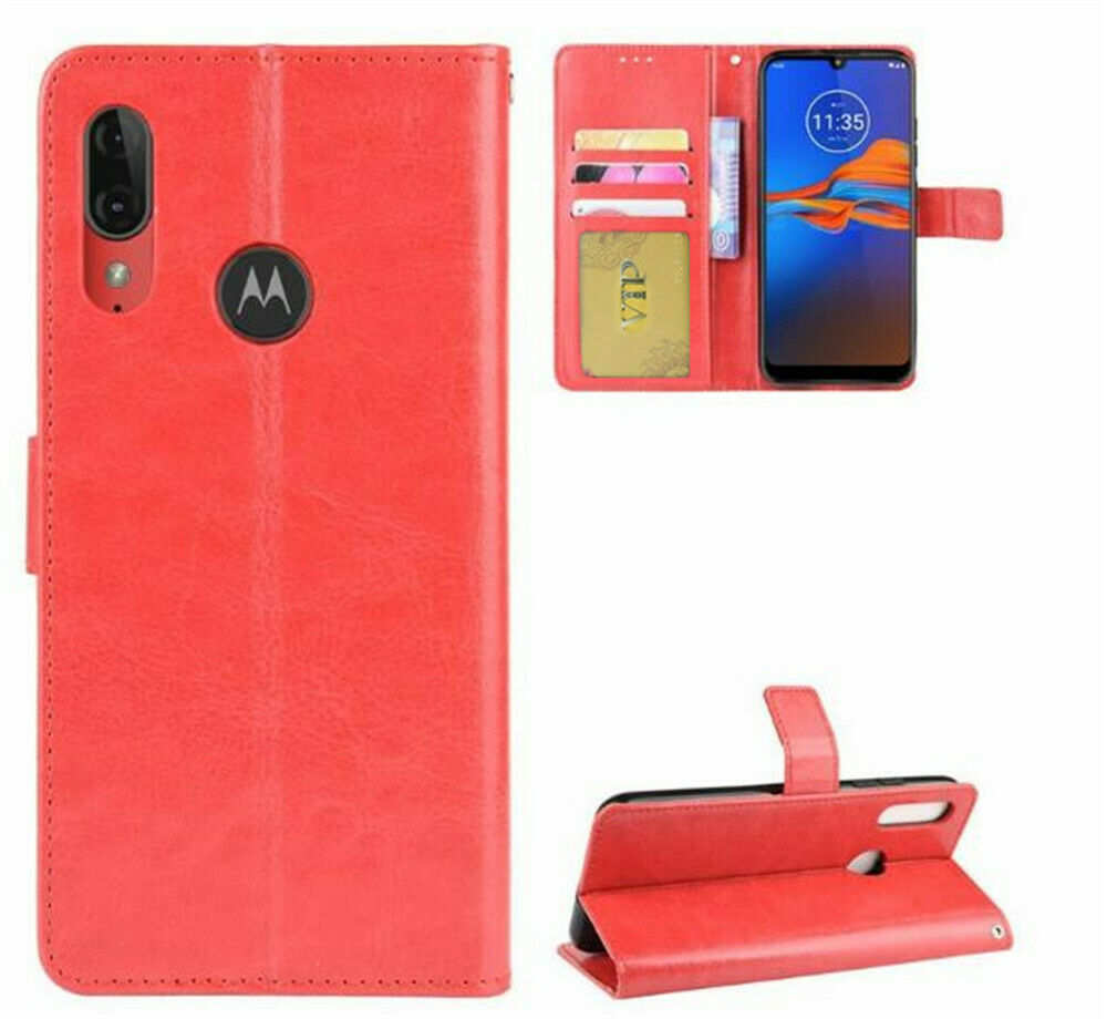 Leather Folio Wallet Case for Motorola Moto E6 Leather Folio Wallet Case for Motorola Moto E6